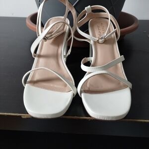 Altar'd State White and Tan Strappy Sandals